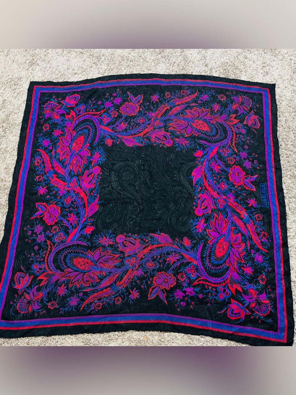 ❤️Vintage Carlisle 100% Silk Ambrosia Scarf - Picture 9 of 9